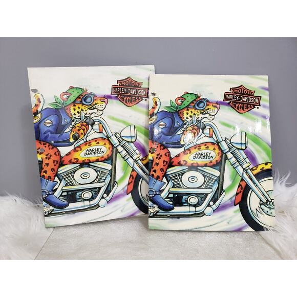Harley Davidson Motorcycles 3 Ring Binder Trapper Keeper Vintage w/folders - Picture 7 of 8